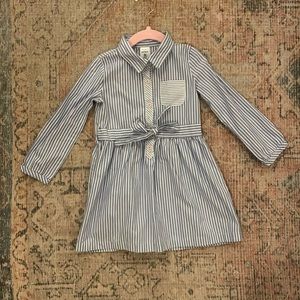Blue and white striped toddler dress